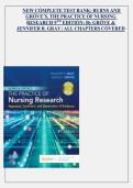 Test Bank 2026 for Burns & Grove&rsquo;s The Practice of Nursing Research&colon; Appraisal&comma; Synthesis&comma; and Generation of Evidence&comma; 9th Edition by Jennifer R&period; Gray & Susan K&period; Grove &lpar;ISBN-13&colon; 978-0-323-67317-4 &sol; ISBN-10&colon; 0-323-67317-4&rpar;