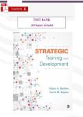Strategic Training and Development &lpar;1st Edition&comma; Berkley&rpar; &ndash; Verified Test Bank & Study Guide &lpar;All Chapters Included&rpar;