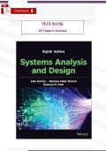 Systems Analysis and Design &lpar;8th Edition&comma; Dennis&comma; Wixom & Roth&rpar; &ndash; Verified Test Bank & Study Guide &lpar;All Chapters Included&rpar;