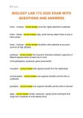 BIOLOGY LAB 172 2026 EXAM WITH  QUESTIONS AND ANSWERS 
