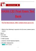 NASM CES Final Exam&comma; 2025&ndash;2026 &mdash; Test Bank