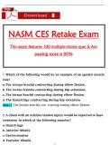 NASM CES Retake Exam  This exam features&colon; 100 multiple-choice ques & Ans  passing score is 95&percnt;