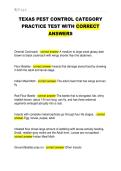 TEXAS PEST CONTROL CATEGORY  PRACTICE TEST WITH CORRECT  ANSWERS
