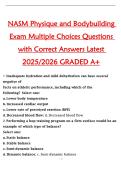 NASM Physique and Bodybuilding  Exam Multiple Choices Questions  with Correct Answers Latest  2025&sol;2026 GRADED A&plus; 