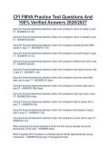 CFI FMVA Practice Test Questions And  100&percnt; Verified Answers 2026&sol;2027