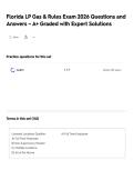 Florida LP Gas & Rules Exam 2026 Questions and Answers &ndash; A&plus; Graded with Expert Solutions