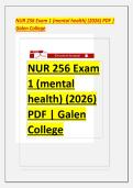 NUR 256 Exam 1 &lpar;mental health&rpar; &lpar;2026&rpar; PDF &vert; Galen College