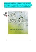 Test Bank For Applied Statistics I Basic Bivariate Techniques 3rd Edition by Rebecca Warner All 1-18 Chapters Covered &comma;Latest Edition&comma; ISBN&colon;9781506352800&vert;newest versions 2026 A&plus;