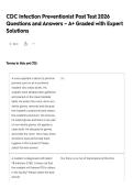 CDC Infection Preventionist Post Test 2026 Questions and Answers &ndash; A&plus; Graded with Expert Solutions