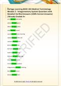 Portage Learning BIOD 103 Medical Terminology  Module 3 - Integumentary System Questions with  Detailed Verified Answers &lpar;100&percnt; Correct Answers&rpar;  &sol;Already Graded A&plus; 