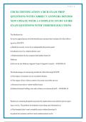CRCR CERTIFICATION&sol; CRCR EXAM PREP QUESTIONS WITH CORRECT ANSWERS 2025&sol;2026 NEW UPDATE WITH A COMPLETE STUDY GUIDE EXAM QUESTIONS WITH VERIFIED SOLUTIONS