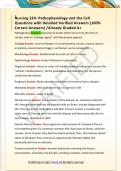 Nursing 324- Pathophysiology and the Cell  Questions with Detailed Verified Answers &lpar;100&percnt;  Correct Answers&rpar; &sol;Already Graded A&plus; 