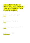 Diamond Essentials Assignment 7 &vert; Questions with Verified Answers