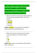NEC Code Practice Exam Questions  Correct Answers&comma; and Detailed  Explanations for Computer Science  Students&vert;&vert;Already Graded A&plus; 