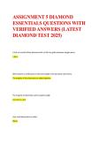 Diamond Essentials Assignment 5 &vert; Questions with Verified Answers
