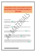 ASSISTED LIVING MANAGER AZ EXAM QUESTIONS AND ANSWERS GRADED A&plus; 2025&sol;2026