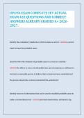 OPOTA Exam Complete Set&colon; 420 Actual Questions and Correct Answers &lpar;Already Graded A&rpar;