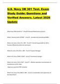 U&period;S&period; Navy 3M 301 Test&period; Exam  Study Guide&colon; Questions and  Verified Answers&period; Latest 2026  Update 