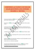 CERTIFIED LACTATION COUNSELOR EXAM QUESTIONS AND ANSWERS GRADED A&plus; 2025&sol;2026