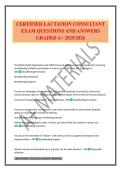 CERTIFIED LACTATION CONSULTANT EXAM QUESTIONS AND ANSWERS GRADED A&plus; 2025&sol;2026