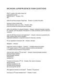 MICHIGAN JURISPRUDENCE EXAM QUESTIONS