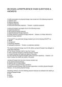 MICHIGAN JURISPRUDENCE EXAM QUESTIONS & ANSWERS