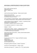 MICHIGAN JURISPRUDENCE EXAM QUESTIONS