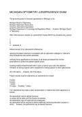 MICHIGAN OPTOMETRY JURISPRUDENCE EXAM