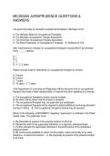 MICHIGAN JURISPRUDENCE QUESTIONS & ANSWERS