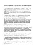 JURISPRUDENCE PT EXAM QUESTIONS & ANSWERS