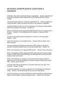 MICHIGAN JURISPRUDENCE QUESTIONS & ANSWERS