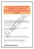 CLG 0010 DOD GOVERNMENTWIDE COMMERCIAL CARD EXAM QUESTIONS AND ANSWERS GRADED A&plus; 2025&sol;2026