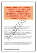 CLG0010 DOD GOVERNMENTWIDE COMMERCIAL PURCHASE CARD OVERVIEW LESSON 6 - GPC CHALLENGES AND RESOLUTIONS&period; EXAM QUESTIONS AND ANSWERS GRADED A&plus; 2025&sol;2026