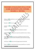WESTERN CIVILIZATION FINAL STUDY GUIDE QUESTIONS AND ANSWERS GRADED A&plus; 2025&sol;2026