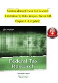 Solution manual for federal tax research 12th edition by roby sawyers steven gill