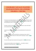 COLORADO CAR SALES MASTERY EXAM QUESTIONS AND ANSWERS GRADED A&plus; 2025&sol;2026