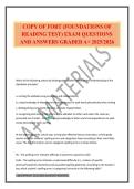 COPY OF FORT &lpar;FOUNDATIONS OF READING TEST&rpar; EXAM QUESTIONS AND ANSWERS GRADED A&plus; 2025&sol;2026