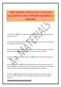 THE TRAVEL INSTITUTE CTA EXAM QUESTIONS AND ANSWERS GRADED A&plus; 2025&sol;2026