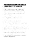 88M COMPREHENSIVE TEST PAPER 2026 COMPLETE ANSWERS ACCURATE