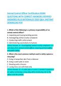 Animal Control Officer Certification Exam Practice Questions