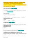EVIDENCE-BASED PRACTICE IN NURSING EXAM QUESTIONS AND ANSWERS LATEST DOWNLOADED 2025&sol;2026 A COMPLETE SOLUTION ALL ANSWERS 100&percnt; CORRECT DETAILED BEST GRADED A&plus; FOR SUCCESS