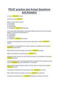 PICAT practice test Actual Questions and Answers