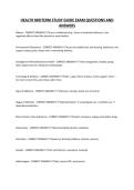 HEALTH MIDTERM STUDY GUIDE EXAM QUESTIONS AND ANSWERS