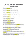 NC BLET State Exam Questions and verified Answers