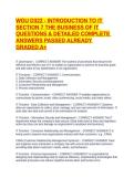 WGU D322 - INTRODUCTION TO IT SECTION 7 THE BUSINESS OF IT QUESTIONS & DETAILED COMPLETE ANSWERS PASSED ALREADY GRADED A&plus;