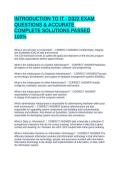 INTRODUCTION TO IT - D322 EXAM QUESTIONS & ACCURATE COMPLETE SOLUTIONS PASSED 100&percnt;