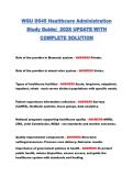 WGU D545 Healthcare Administration Study Guide &vert; 2026 Update &ndash; Complete Solutions