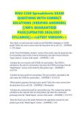 WGU C268 Spreadsheets EXAM QUESTIONS WITH CORRECT SOLUTIONS &lpar;VERIFIED ANSWERS&rpar; &vert;&vert;100&percnt; GUARANTEED PASS&vert;&vert;UPDATED 2026&sol;2027 SYLLABUS&vert;&vert;<<LATEST VERSION>>