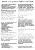 RNC-OB Exam Questions and Answers Graded A