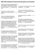 RNC-OB Certification Review Exam Questions and Answers